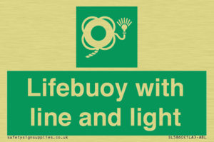 Lifebuoy with line and light